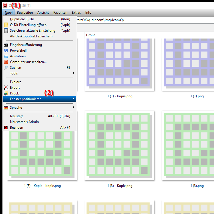 Wie positioniere ich das Datei Explorer Fenster neu